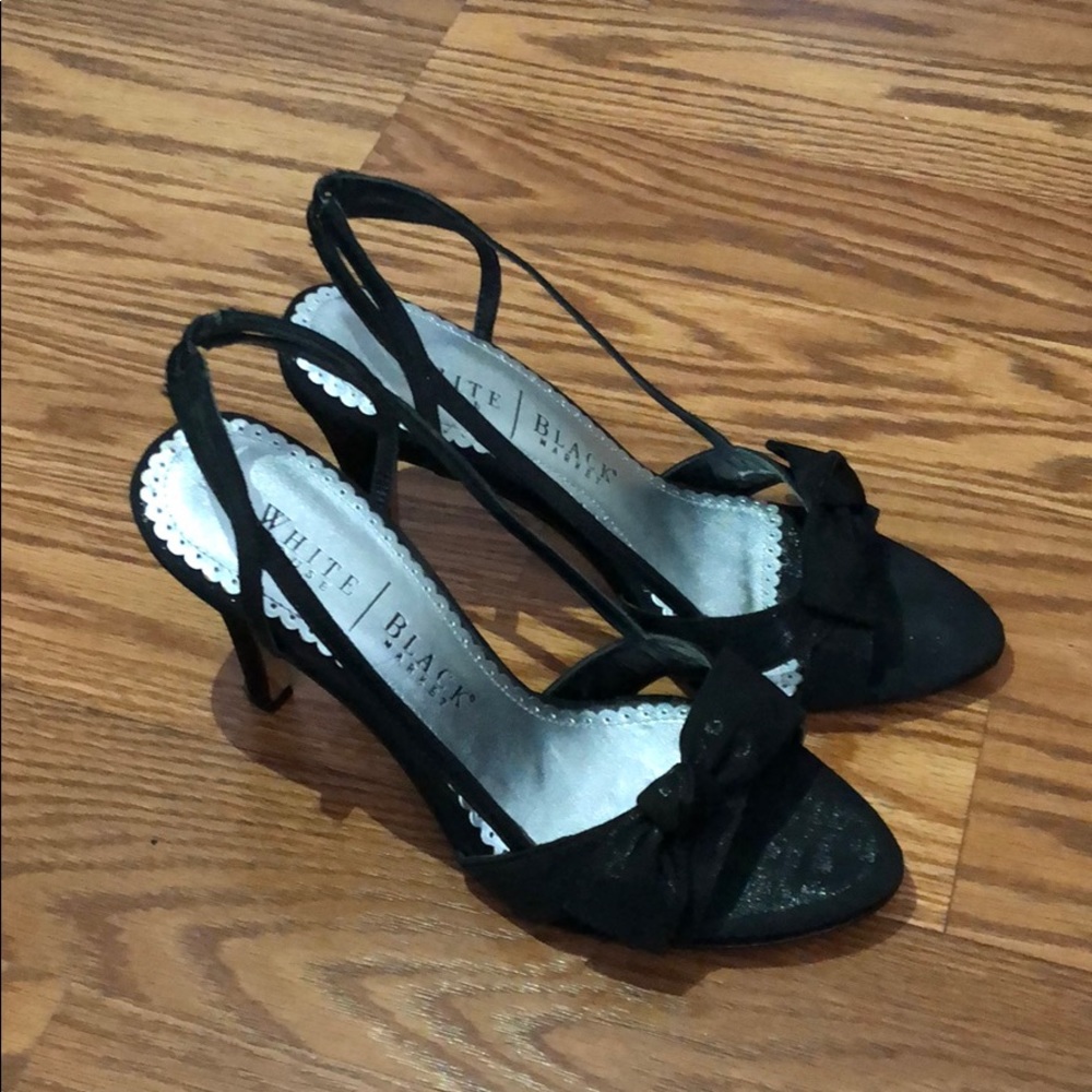 White House | Black Market Bow Tie Peep Toe Heels